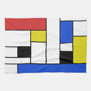 Mondriaan Lines Kitchen Towel 16 x 24 inch Theedoek