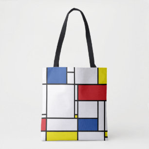 Mondriaan minimalist Geometric de Stijl Modern Art Draagtas