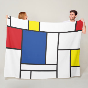 Mondriaan minimalist Geometric de Stijl Modern Art Fleece Deken