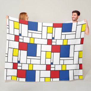 Mondriaan minimalist Geometric de Stijl Modern Art Fleece Deken