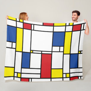 Mondriaan minimalist Geometric de Stijl Modern Art Fleece Deken