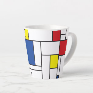 Mondriaan minimalist Geometric de Stijl Modern Art Latte Mok