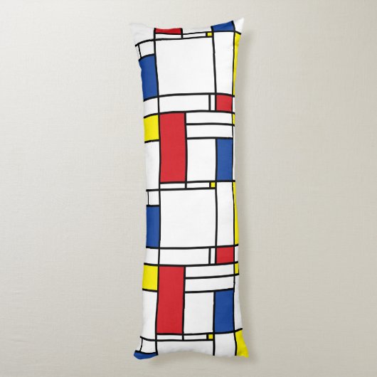 Mondriaan minimalist Geometric de Stijl Modern Art Lichaamskussen (Achterkant (Verticaal))