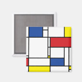 Mondriaan minimalist Geometric de Stijl Modern Art Magneet (Voorkant / Achterkant)