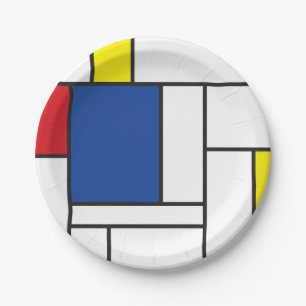 Mondriaan minimalist Geometric de Stijl Modern Art Papieren Bordje