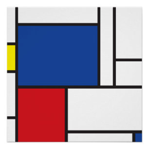 Mondriaan minimalist Geometric de Stijl Modern Art Perfect Poster