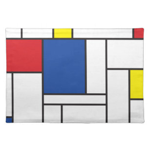 Mondriaan minimalist Geometric de Stijl Modern Art Placemat