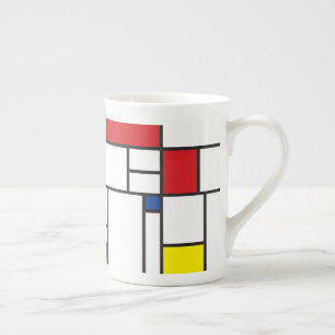 Mondriaan minimalist Geometric de Stijl Modern Art Porselein Kop