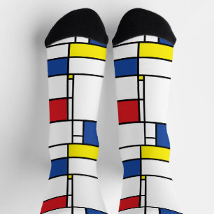 Mondriaan minimalist Geometric de Stijl Modern Art Sokken