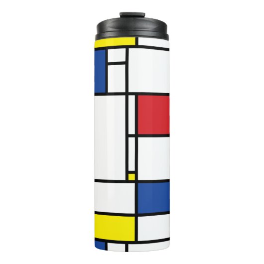 Mondriaan minimalist Geometric de Stijl Modern Art Thermosbeker (Voorkant)
