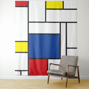 Mondriaan minimalist Geometric de Stijl Modern Art Wandkleed