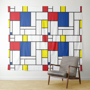 Mondriaan minimalist Geometric de Stijl Modern Art Wandkleed