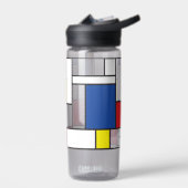 Mondriaan minimalist Geometric de Stijl Modern Art Waterfles (Links)