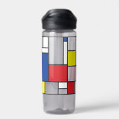 Mondriaan minimalist Geometric de Stijl Modern Art Waterfles (Achterkant)