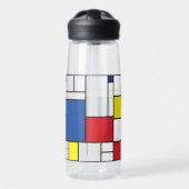 Mondriaan minimalist Geometric de Stijl Modern Art Waterfles (Voorkant)
