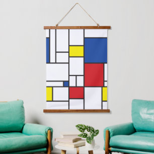 Mondriaan minimalistisch Geometric de Stijl Modern Hangend Wandkleed