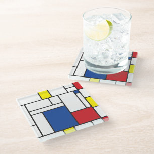 Mondriaan Minimalistische Geometrische De Stijl Mo Glazen Onderzetter