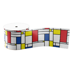 Mondriaan Minimalistische Geometrische De Stijl Mo Grosgrain Lint