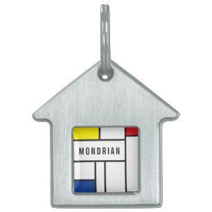 Mondriaan Minimalistische Geometrische De Stijl Mo Huisdieren Naamplaatje