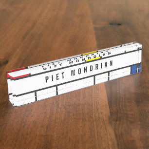 Mondriaan Minimalistische Geometrische De Stijl Mo Naambordje
