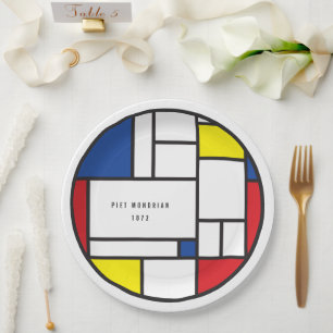 Mondriaan Minimalistische Geometrische De Stijl Mo Papieren Bordje