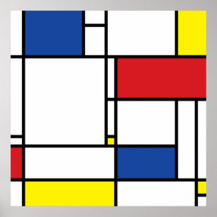 Mondriaan Minimalistische Geometrische De Stijl Mo Poster