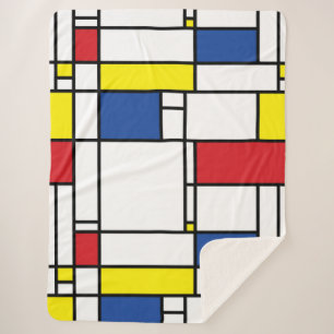 Mondriaan Minimalistische Geometrische De Stijl Mo Sherpa Deken