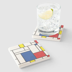 Mondriaan Minimalistische Geometrische De Stijl Mo Stenen Onderzetter