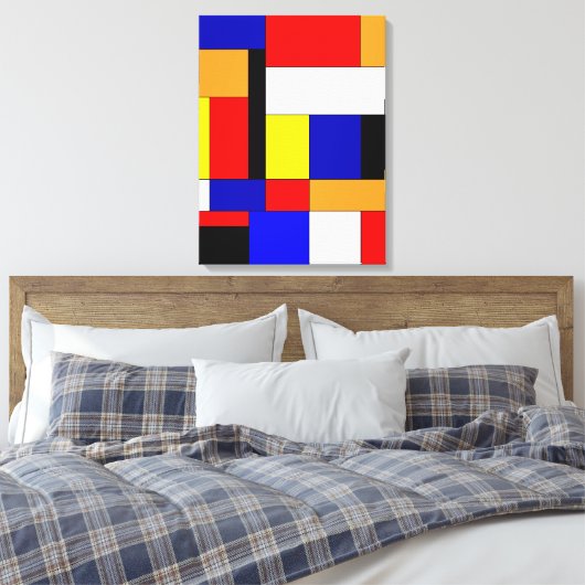 Mondriaan nr. 9 canvas afdruk (Insitu (Slaapkamer))