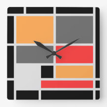 Mondriaan ontwerp oranje rood grijs