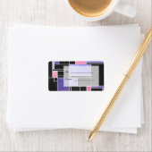 Mondriaan Paarse roze zwart afdrukken Etiket (Insitu)
