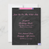 Mondriaan Paarse roze zwart afdrukken Kaart (Achterkant)