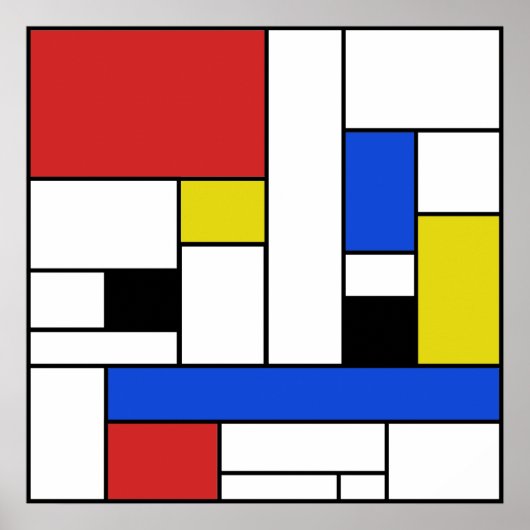 Mondriaan Poster van 24 x 24 inch (Matte) (Voorkant)