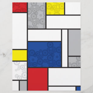 Mondriaan Retro Circles Minimalist de Stijl Mod Ar Flyer