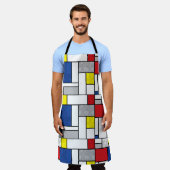 Mondriaan Retro Circles Minimalist de Stijl Mod Ar Schort (Gedragen)