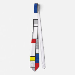Mondriaan Retro Circles Minimalist de Stijl Mod Ar Stropdas