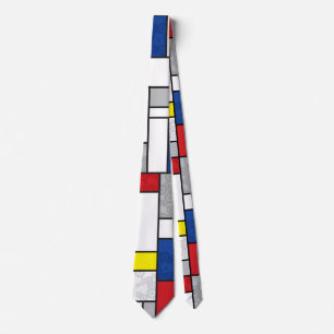 Mondriaan Retro Circles Minimalist de Stijl Mod Ar Stropdas