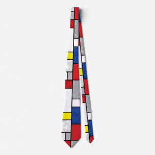 Mondriaan Retro Circles Minimalist de Stijl Mod Ar Stropdas