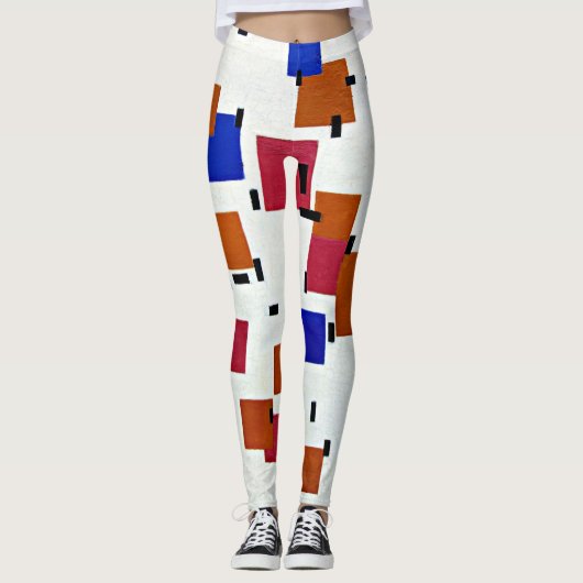 Mondriaan - Samenstelling in kleur A Leggings (Voorkant)