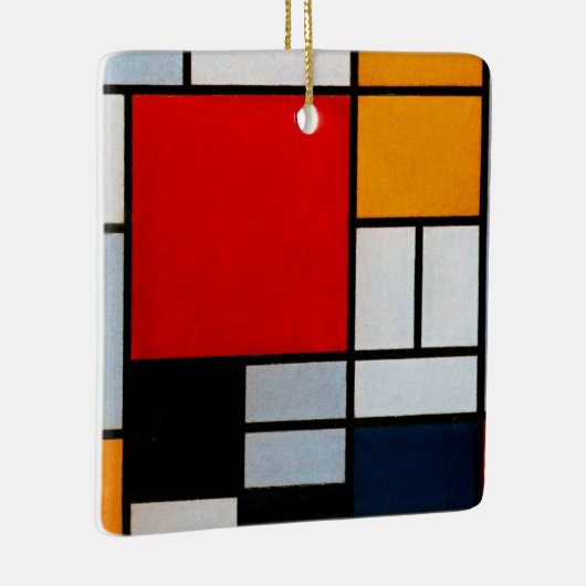 Mondriaan - Samenstelling met groot rood vliegtuig Keramisch Ornament (Rechts)