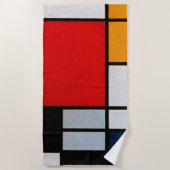Mondriaan - Samenstelling met groot rood vliegtuig Strandlaken (Voorkant)