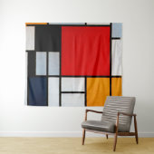 Mondriaan - Samenstelling met groot rood vliegtuig Wandkleed (In Situ (horizontaal))
