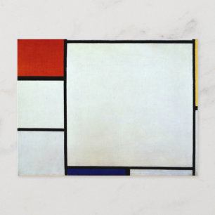 Mondriaan - Samenstelling met rood en blauw Briefkaart