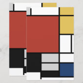Mondriaan schilderend rood vlak Geel zwart Geel Bl (Voorkant / Achterkant)
