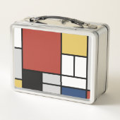 Mondriaan schilderend rood vlak Geel zwart Geel Bl (Achterkant)