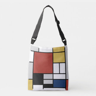 Mondriaan schilderend rood vlak Geel zwart Geel Bl Crossbody Tas