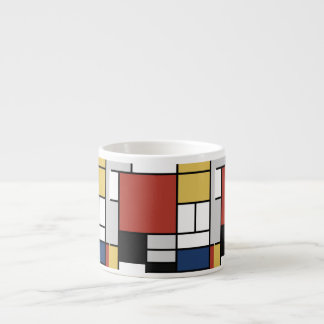 Mondriaan schilderend rood vlak Geel zwart Geel Bl Espresso Kop