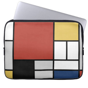 Mondriaan schilderend rood vlak Geel zwart Geel Bl Laptop Sleeve