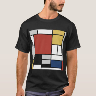 Mondriaan schilderend rood vlak Geel zwart Geel Bl T-shirt