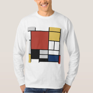 Mondriaan schilderend rood vlak Geel zwart Geel Bl T-shirt